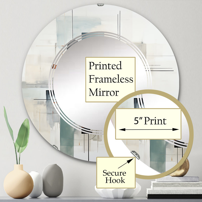 Skelsmergh - Miroir mural moderne rond, 24 po x 24 po