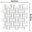 Metro Basket Weave Dog Bone Porcelain Mosaic Wall & Floor Tile-35927573