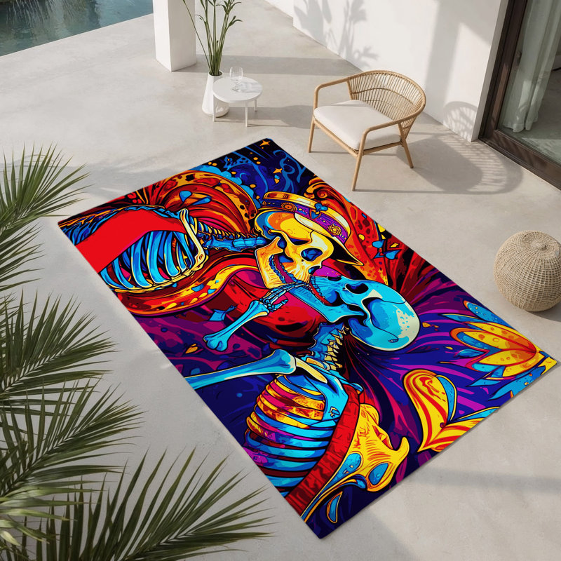 Chromatic Wave Indoor And Outdoor Area Rug, Rectangle 9' x 12'