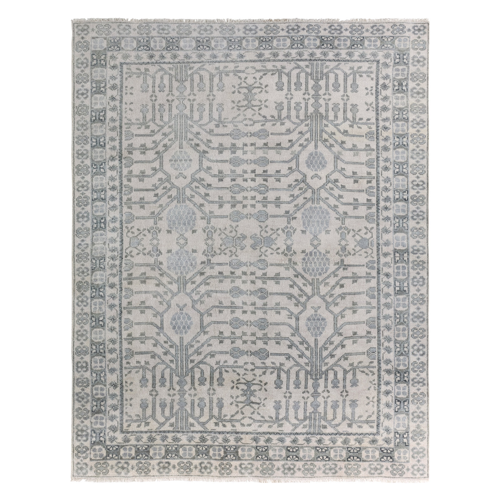 Handmade Wool Gray Rug, Rectangle 8' x 10'