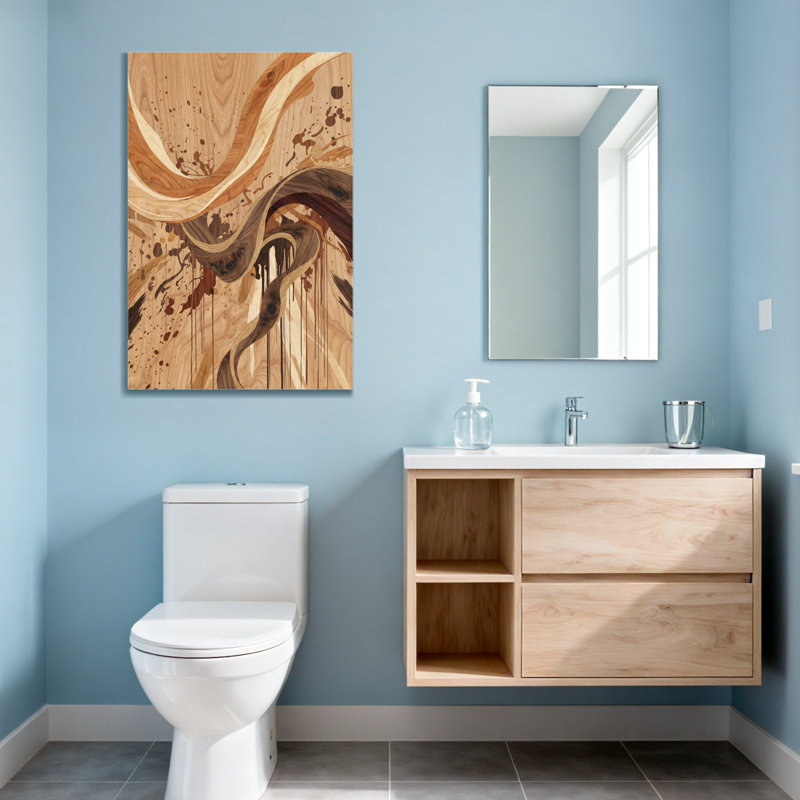 Impression abstraite de grain de bois abstrait, H 24 po x l 16 po