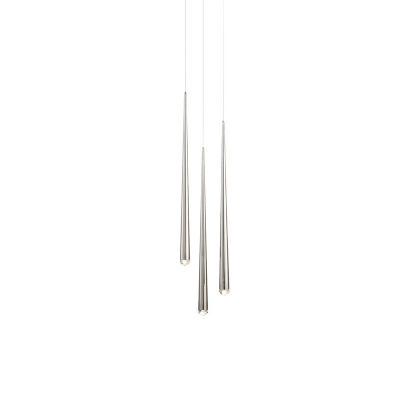 Cascade 3 - Light LED Pendant, Polished Nickel