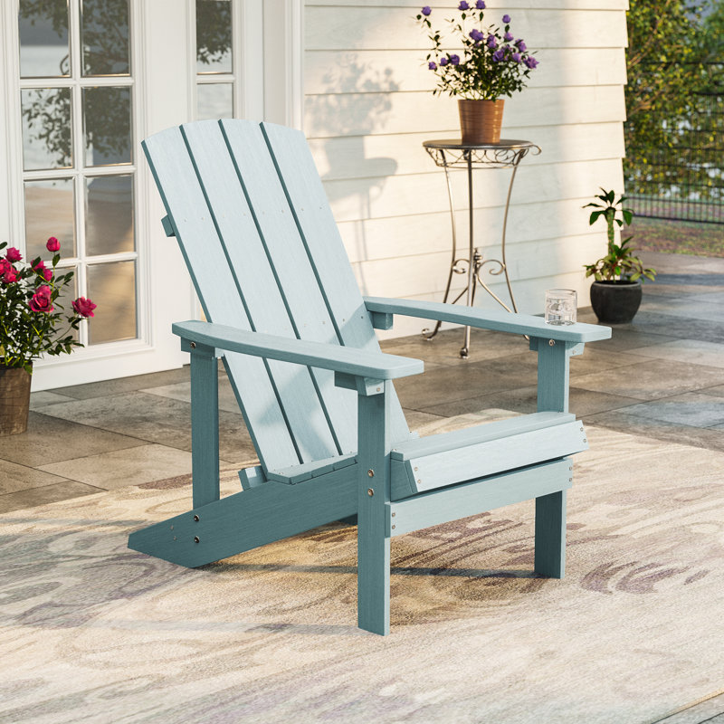Lalla Outdoor Adirondack Chair, Lake Blue