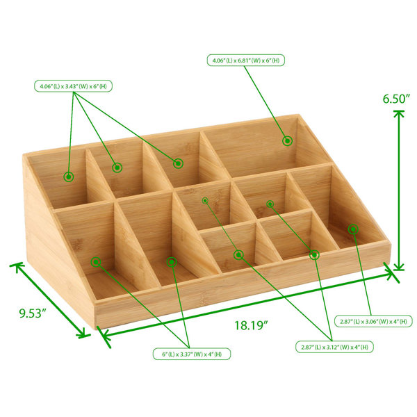 6-Compartment, 3-Tier Condiment Storage, Countertop Organizer, 13L x  6.25W x 15.25H