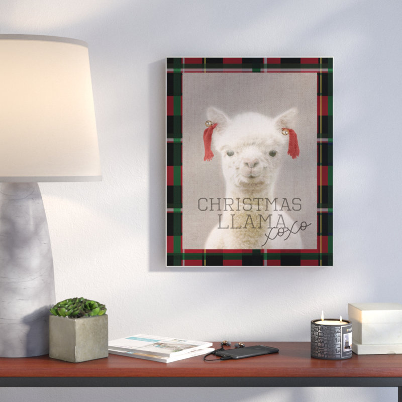 « christmas llama xoxo », impression, H 40 po x l 30 po, Toile tendue