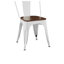 Ensemble de 2 chaises de salle à manger industrielles avec structure en métal blanc ultrabrillant et siège en bois de noyer-1485324001-1485324005-1485324007