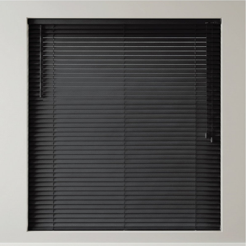 PVC Room Darkening Venetian Blind, Black, 150 cm L x 120 cm W