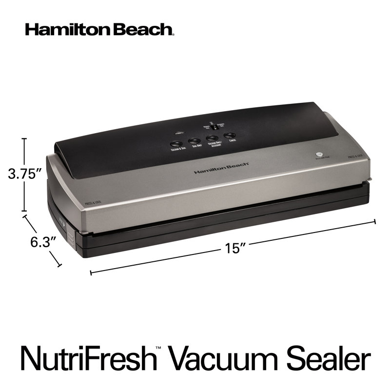 Hamilton Beach NutriFresh Black and Silver Vacuum Sealer