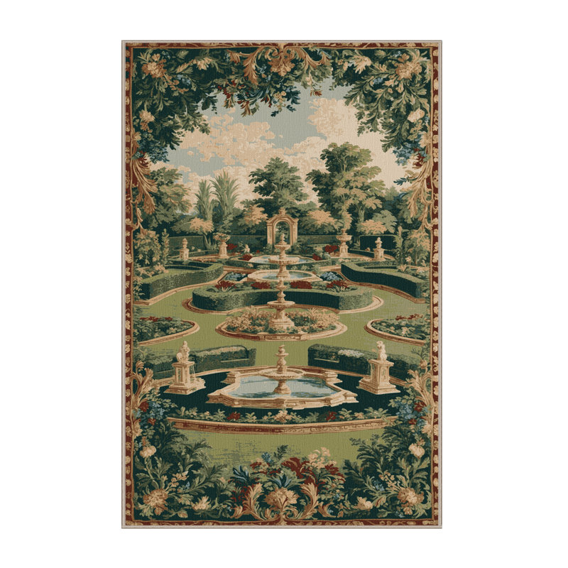 Tapis brun français lavable à la machine, Rectangle 2 pi x 3 pi