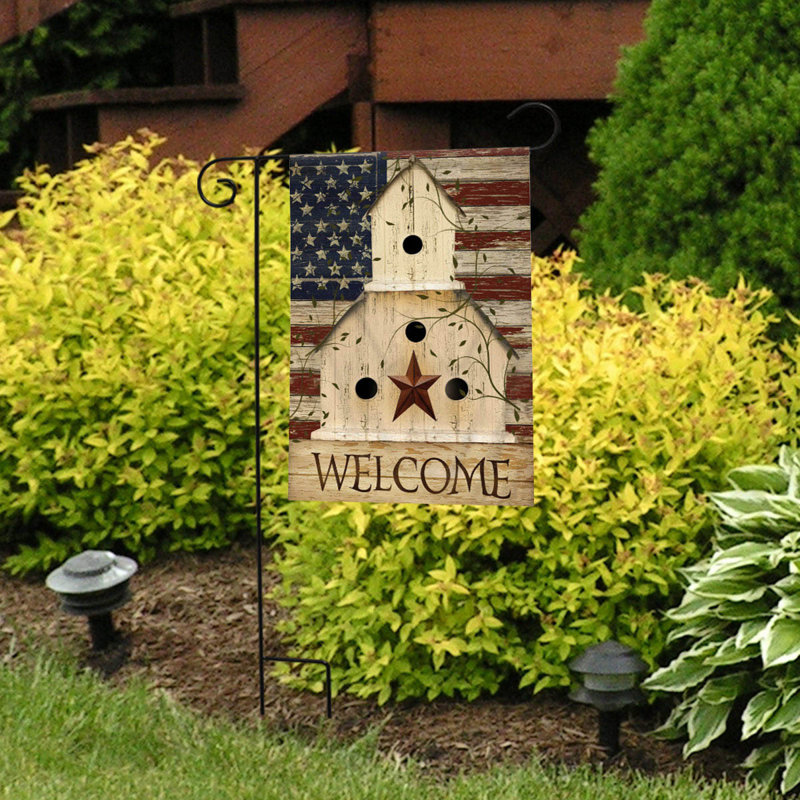 Drapeau de jardin patriotique Americana Welcome