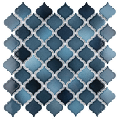 Hudson Tangier 2" x 2" Porcelain Arabesque Mosaic Wall & Floor Tile