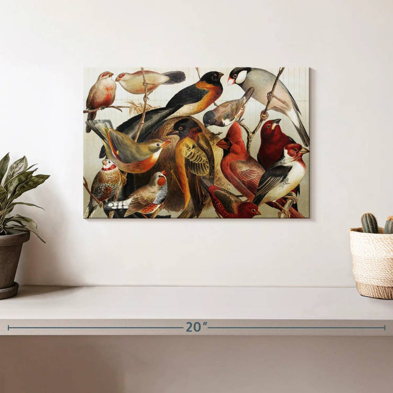Collection d'oiseaux botaniques Brampt II, H 8 po x l 12 po