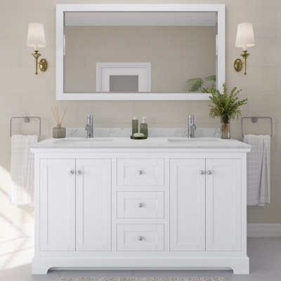 Avery 60'' Double Bathroom Vanity with Quartz Top