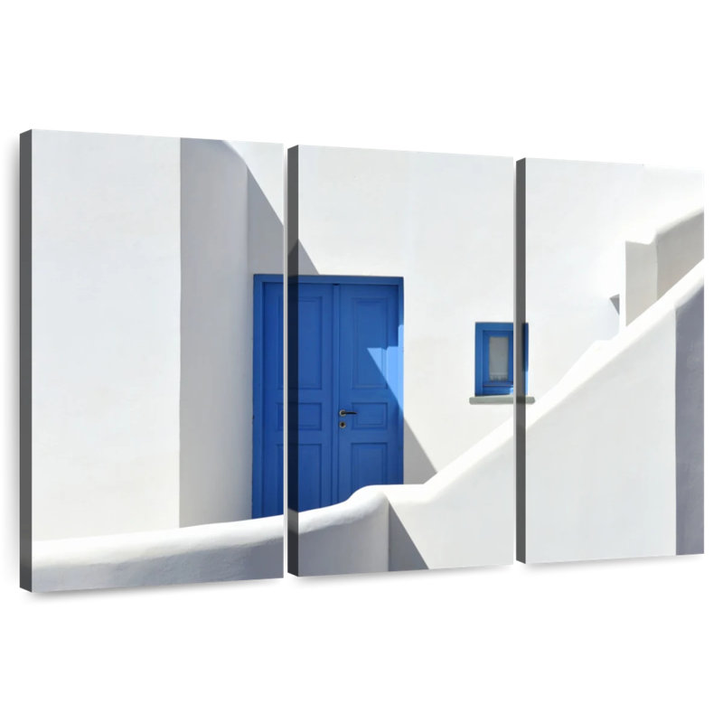 Lilie Folegandros porte bleue, H 48 po x l 74 po