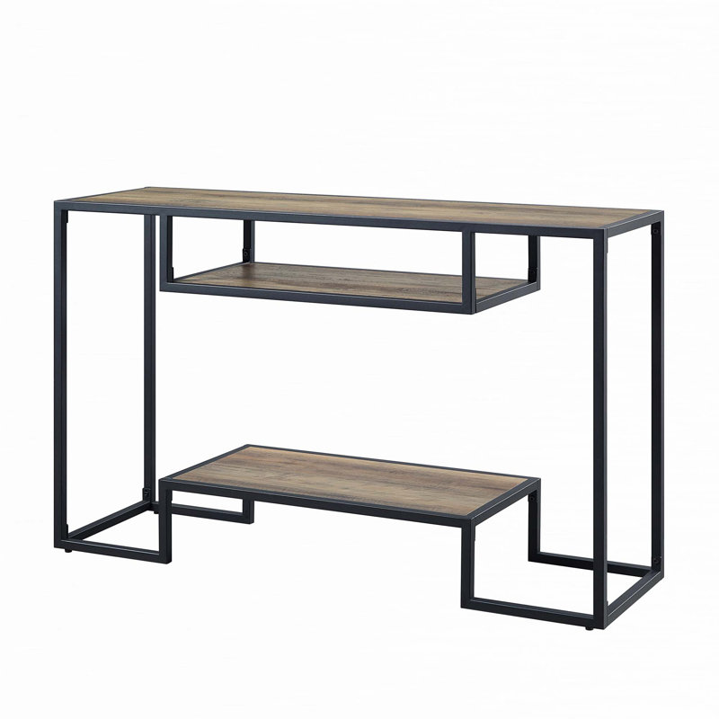 Hytop 47.6'' W Console Table with Shelf in Brown and Black