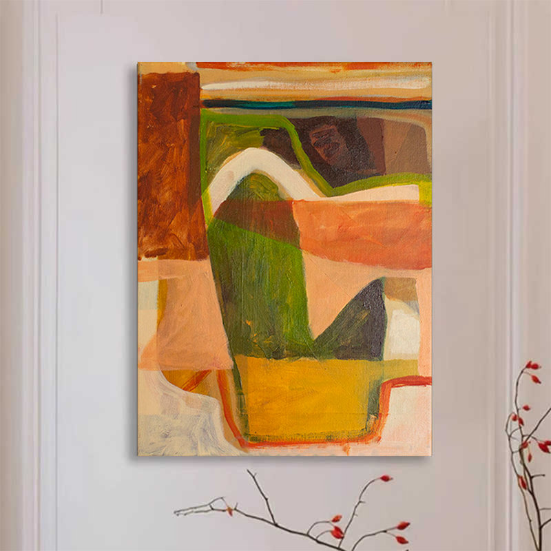 Art mural Mid-Century moderne en toile pour salon, H 43,31 po x L 31,50 po x l 1,18 po, C