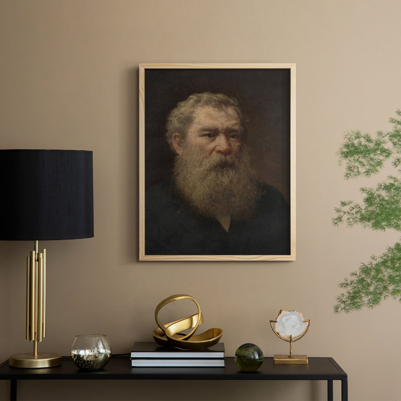 «Vintage Portrait Print CXLV III», reproduction encadrée - bois massif