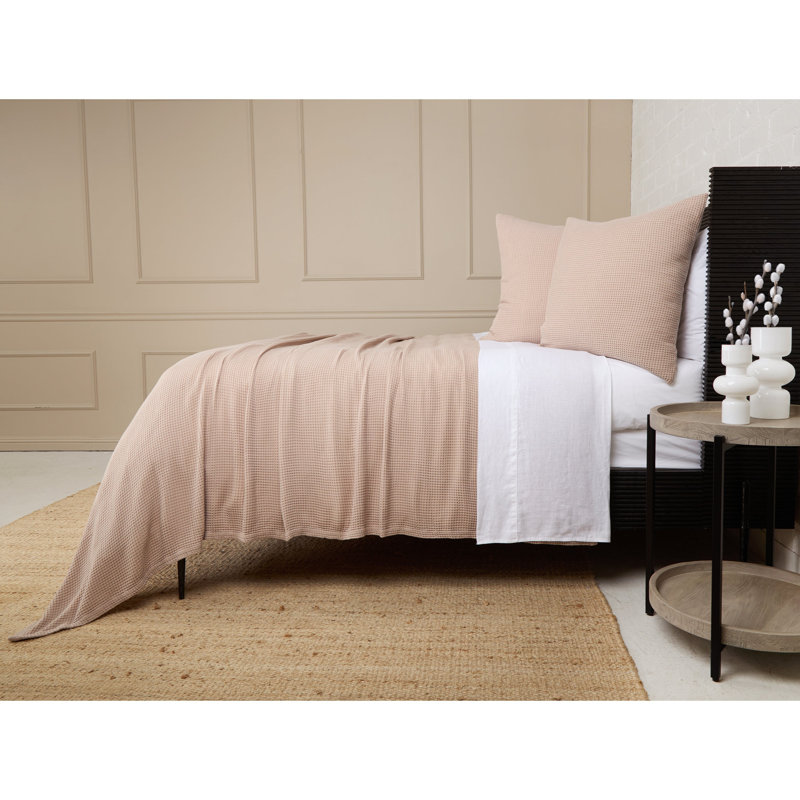 Taie décorative 100% bambou Balboa Waffle Weave, Sable