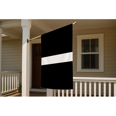Drapeau blanc mince (fond noir) - Drapeau extérieur