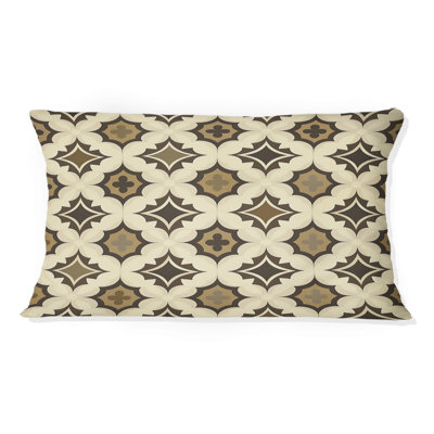 Coussin lombaire brun et beige quadrilobe II