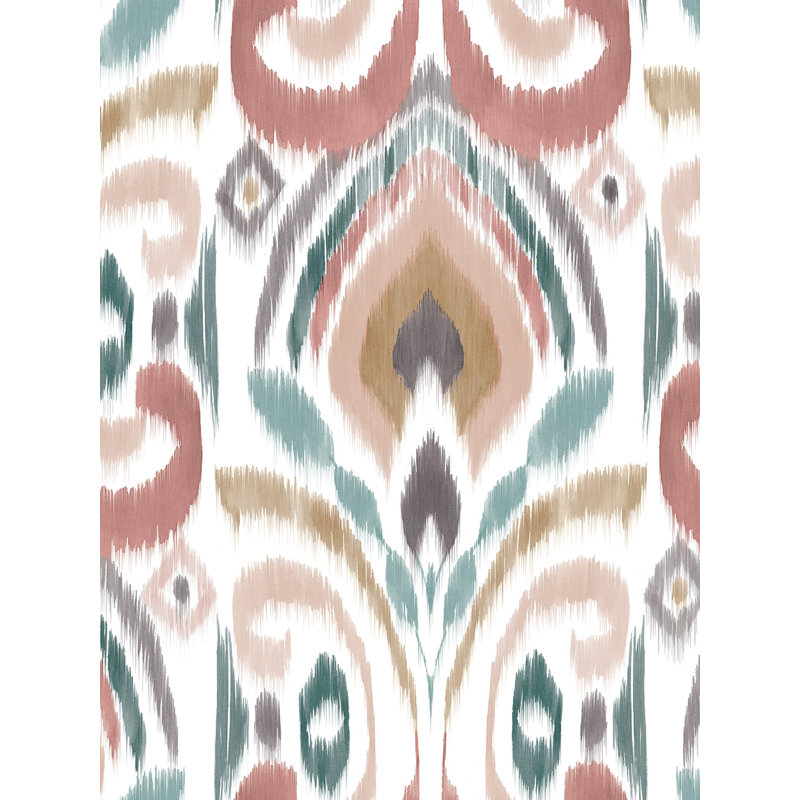 Rideau de porte Ikat imprimé 52 po x 84 po - paquet de 2 panneaux., Corail