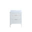 Ensemble de meuble-lavabo autoportant blanc entièrement assemblé de 30 po avec construction en bois massif et plateau en marbre d'ingénierie