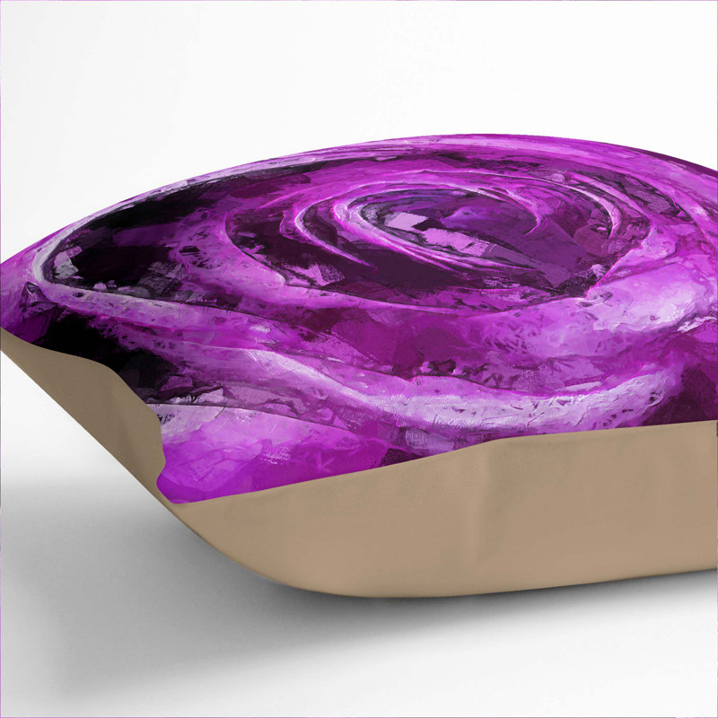 Floral Square Cushion, Stone, 40cm H x 40cm W x 15cm D