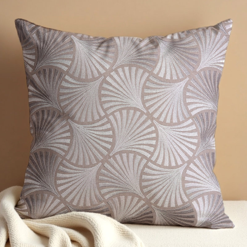 Ensemble de 2 housses de coussin brodées en lin beige brun 20 x 20 avec fermeture à glissière élégante - Cadeau de décoration de Noël moderne