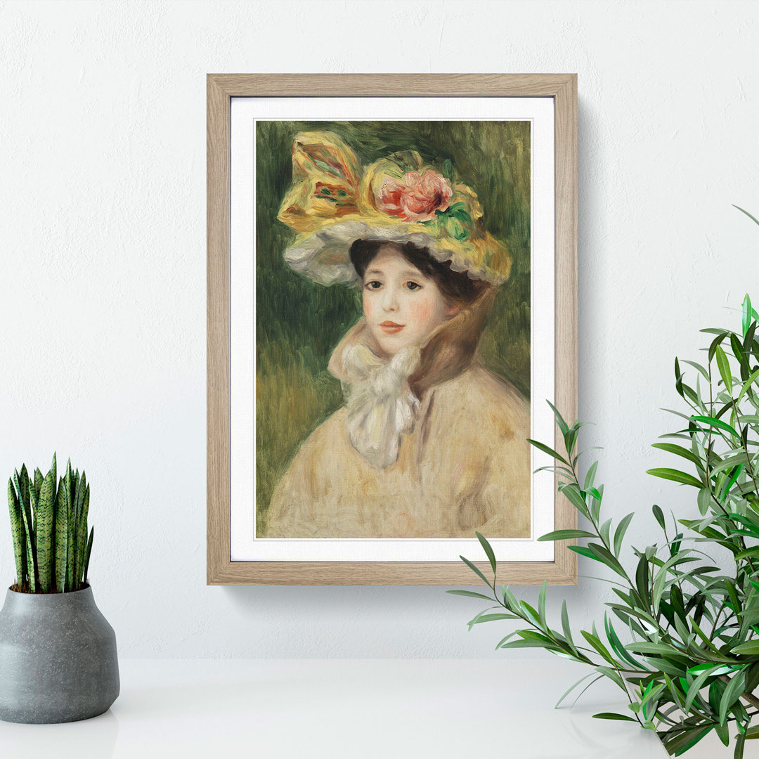 Woman with Capeline by Pierre-Auguste Renoir - Picture Frame Painting