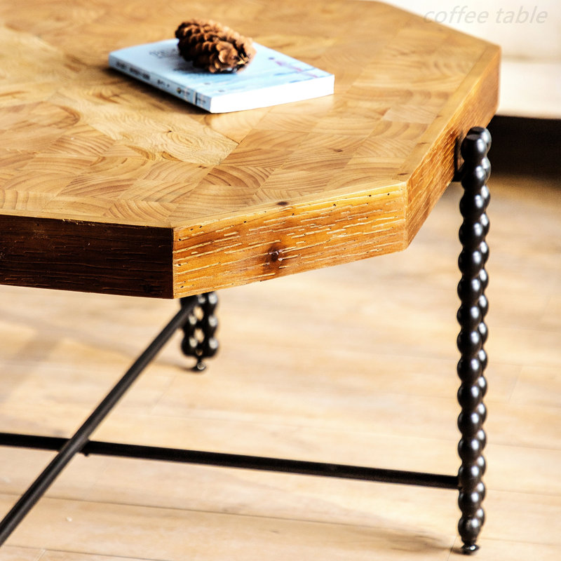 Table basse en bois, table basse en bois naturel, grande table basse en bois massif
