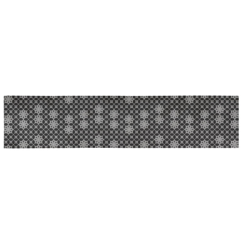 Chemin de table géométrique, 90 po x 16 po, Noir
