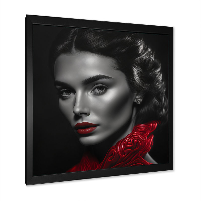 «Mullace Retro Gracity» en noir et rouge X - reproduction sur toile, H 16 po x l 16 po x P 1 po