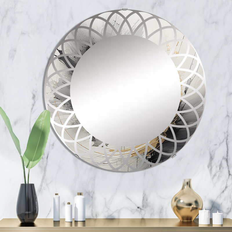 Wininger - Miroir mural moderne rond, 32 po x 32 po