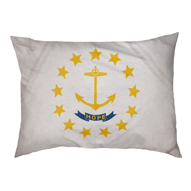 Coussin pour chien drapeau rhode island/classique Burien, Moyen (L 29,5 po x P19,5 po x H 9,5 po)