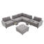 Canapé de coin avec pouf (gris)-1245742213
