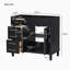 Meuble-lavabo de salle de bain 36 po sans lavabo, armoire de rangement autoportante avec 2 tiroirs et un tiroir basculant, meuble-lavabo avec cadre en bois massif seulement, tablette à hauteur réglable