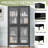 Black Metal Storage Cabinet - 4 Glass Doors 4 Shelves For Home/Office/Living Room