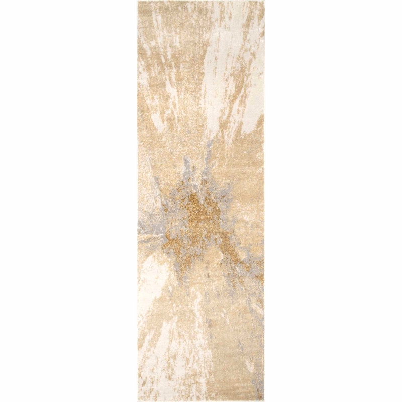 Avalon Contemporary Abstract Power Loom Rug, Square 5'