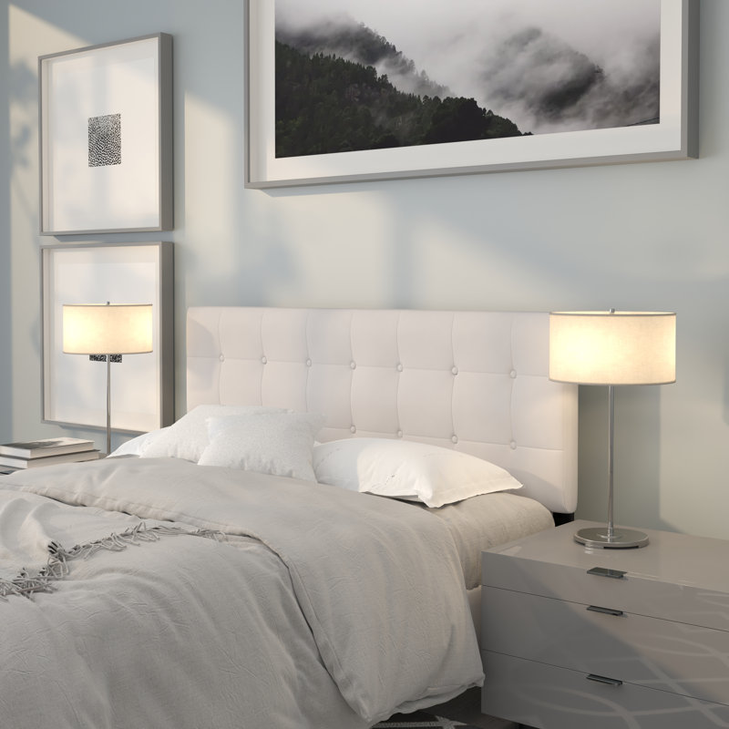 Tête de lit tapissier Ciriaca, Grand, Blanc