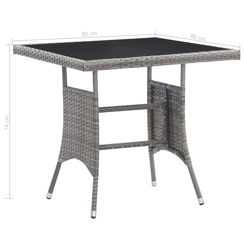 Aziria 2 - Person Patio Dining Set with Square Table, Grey