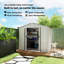 Remise de rangement extérieure de 7 pi x 4 pi Outsunny, remise en métal pour outils de jardin avec trousse de fondation, double porte verrouillable, bouches d'aération et toit incliné, pour cour, patio, pelouse, blanc-98202122-98202127