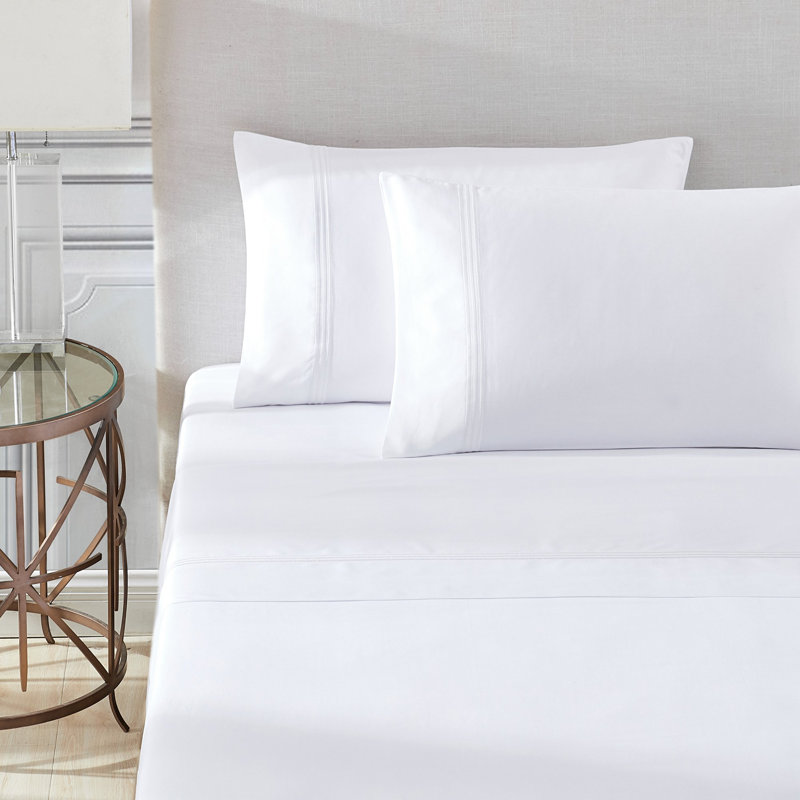 Triple Luxe Sateen Sheet Set , White/Arctic, Queen Sheet Set