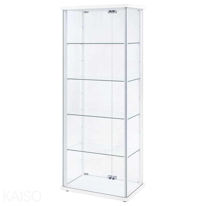 White 4-Shelf Curio Cabinet