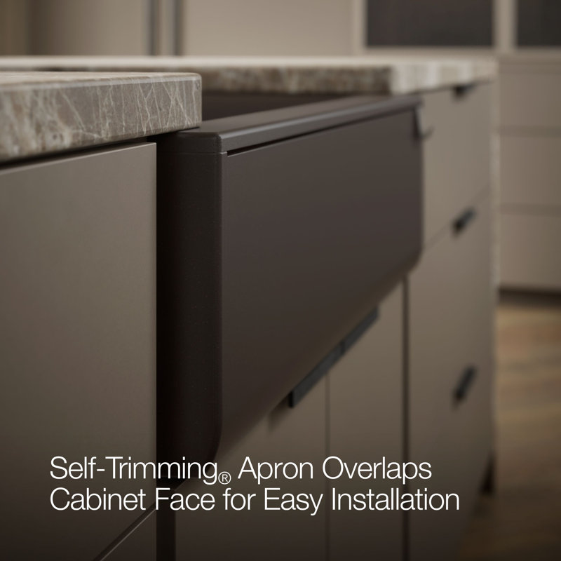 Cairn 29-11/16 In. Undermount Single-Bowl Farmhouse Kitchen Sink, Matte Brown
