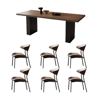 Modern retro rock plate dining table and chairs