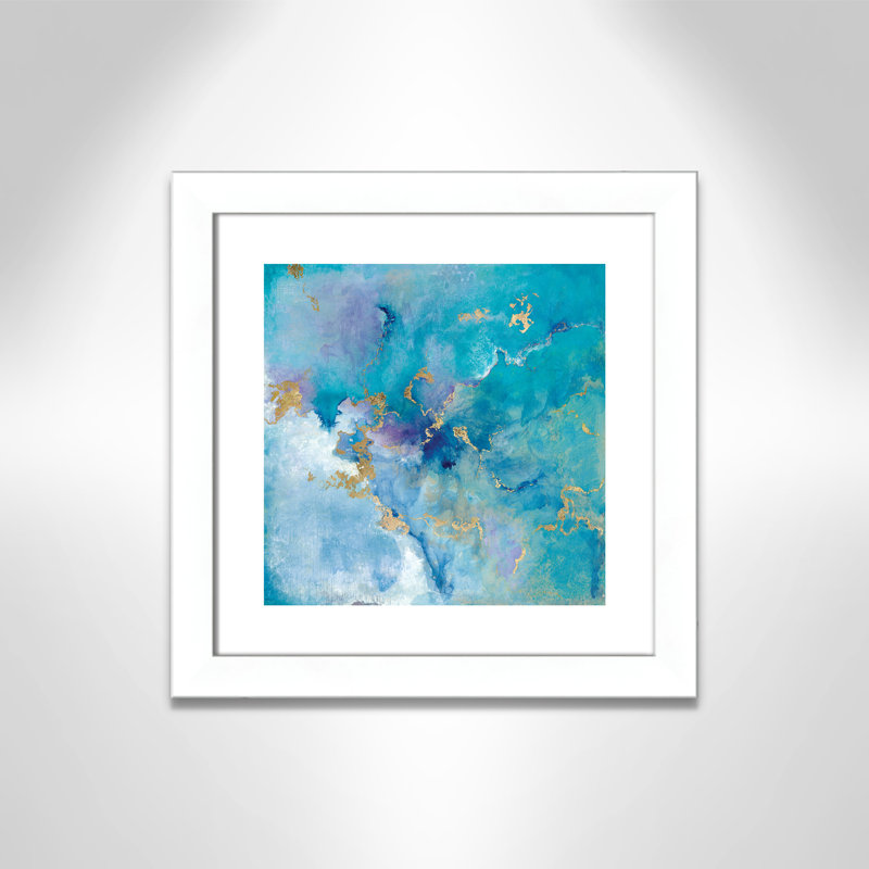 Golden Edge II - Peinture, H 18,5 po x l 18,5 po x P 1,25 po, Papier encadré blanc, Blanc