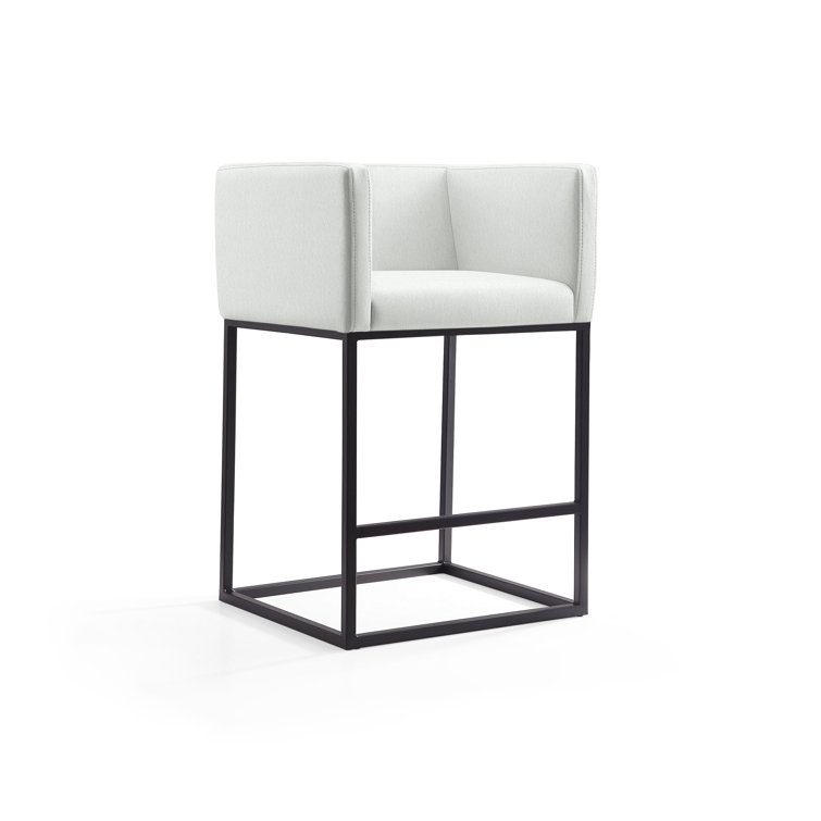 Upholstered Counter Stool with Metal Frame