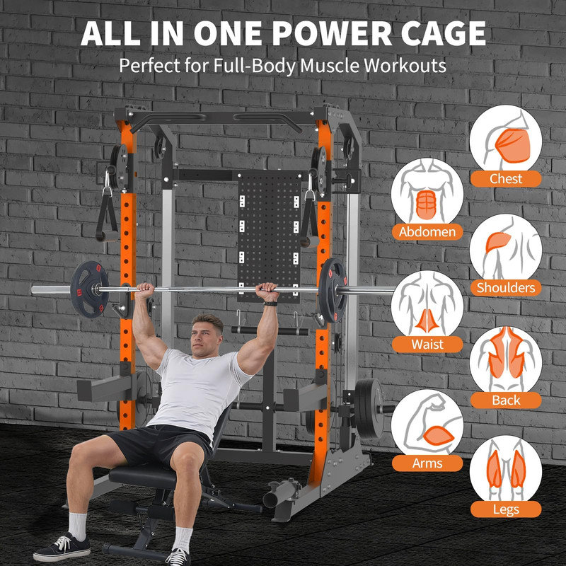 Support électrique 2000LB avec système de poulie double, câble croisé réglable, support multifonctionnel pour gymnastique à domicile