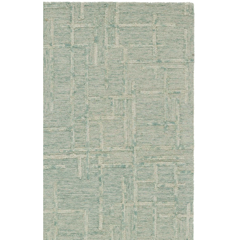 Tapis abstrait en laine et coton touffeté à la main Melaniece, Rectangle 8 pi x 10 pi