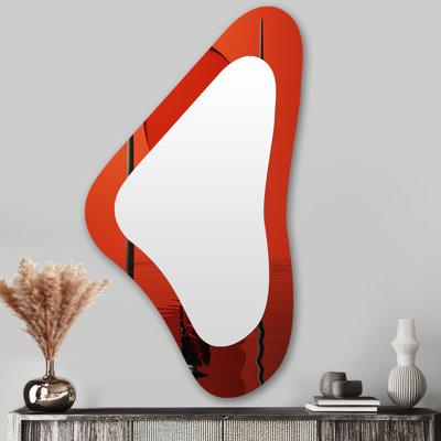 «Izabelle», tribu africaine, himba, réflexions I - miroir mural asymétrique tribal africain, miroir de forme irrégulière globale